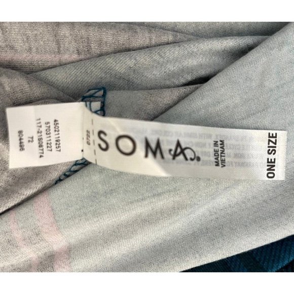 SOMA COOL NIGHTS Modern Sleep Night Shirt PJ Gown Plaid Green SMALL & MEDIUM $46 - Picture 8 of 10